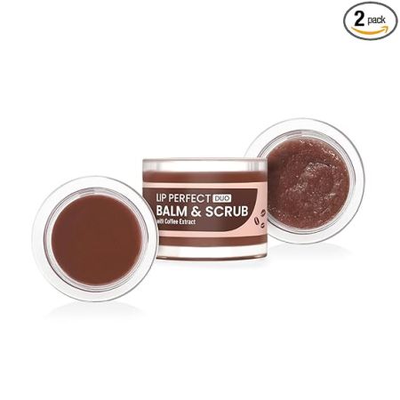 Swiss Beauty Lip Perfect Duo Balm & Scrub with Coffee Extract for Pigmented Lips | Moisturises Dry & Chapped Lips | Soft & Smooth Lips | For Men & Women Shade - Coffee Extract, 3.5G+3.5G