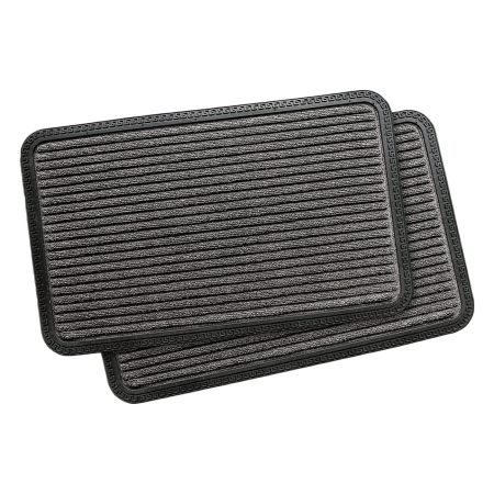 Onlymat 4 Seasons Polypropylene Mat - 40x60cm, Grey and Black, Pack of 2