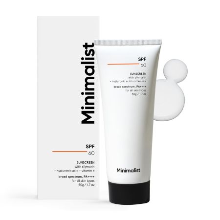 Minimalist SPF 60+ PA ++++ Face Sunscreen With Antioxidant Silymarin For Complete Sun Protection