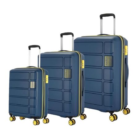 American Tourister Ivy 3 Pc Set 55 Cms, 68 Cms & 77Cm Small, Medium & Large Polypropylene (Pp) Hard Sided 4 Spinner Wheels Luggage/Speed_Wheel Trolley Bag with Tsa Lock (Black), 78 Centimeters
