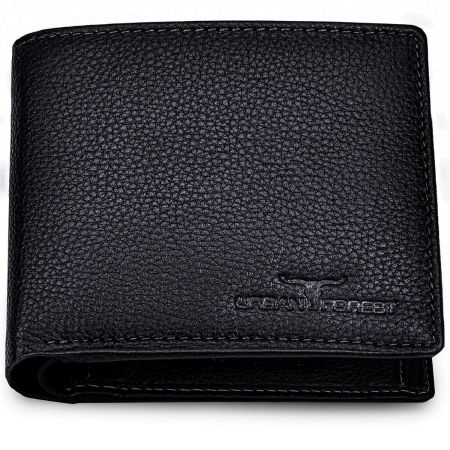 URBAN FOREST Stan Black Minimalist Leather Wallet for Men