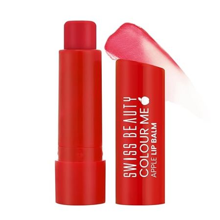 Swiss Beauty Colour Me Tinted Lip Balm with 12 Hours of Hydration | For Dry & Chapped Lips | With SPF 15, Shea Butter and Vitamin E | Long Lasting Glossy Finish Lip Balm | Shade - Apple Burst, 4.5g