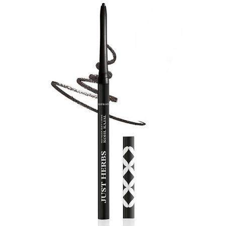 Just Herbs Retractable 2 in 1 Herbal Eyeliner + Kajal with Almond Oil & Vitamin E, 11 Hour Stay, Singlestroke, Smudgeproof & Fadeproof - Black 0.3g