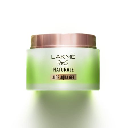 LAKMÉ 9 To 5 Naturale Aloe Aqua Hydrating Face Gel 50 G, With 100% Natural Aloe Vera, Lightweight Cooling Moisturizer - Moisturizes & Brightens Skin