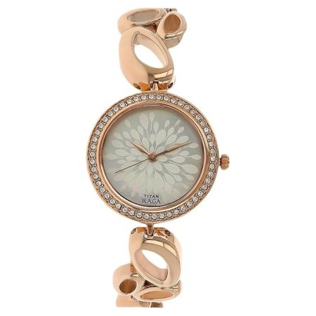 Titan Raga Garden of Eden Mother of Pearl Dial Analog Metal Strap Watch for Women-NS2539WM01/NT2539WM01