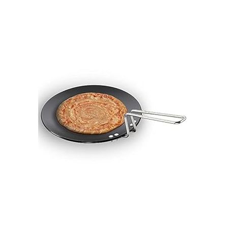 Hawkins Futura 28 cm Tava, Hard Anodised Tawa with Stainless Steel Handle, Black (AT28)