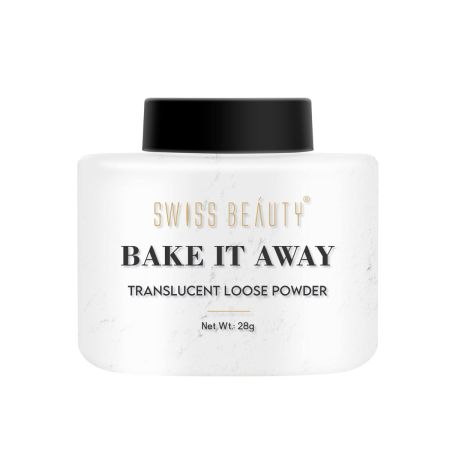 SWISS BEAUTY Bake It Away Makeup Natural Loose Powder | Lightweight Setting Powder | Loose Compact Powder For All Skin Types | Shade - Transparent, 28G, White