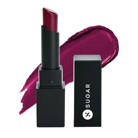 SUGAR Cosmetics Nothing Else Matter Longwear Matte Lipstick | Lasts Up To 8+ Hours| 100% Vegan | 3.5gm - 08 Berry Picking (Berry)