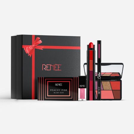 RENEE Date Look Makeup Kit Combo| Includes Eyeshadows, Blush Palette, Lipsticks, Kajal & Lip Gloss| Best Gifts For Girlfriend, Wife, Women, Girls