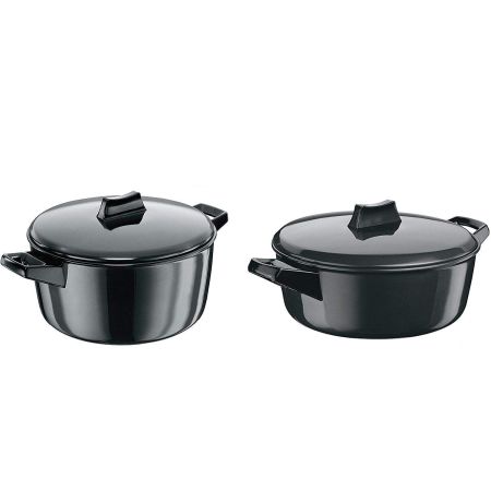 Hawkins Futura Hard-Anodized Aluminium Solid Cook-N-Serve Bowl Set - 2 Piece (Black, 2 L + 4 L), 4 Liter