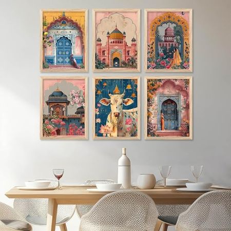 kotart Madhubani Art Paintings with Frame for Home Decoration- Painting for Wall Decoration - Traditional Framed Painting for Living Room Bedroom Office Decor - (13x17 inch, C)