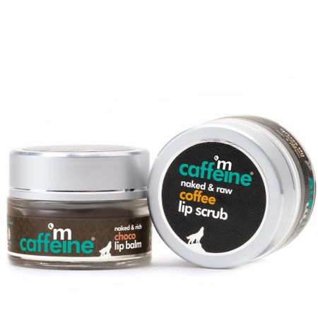mCaffeine Lip Polishing Kit with Coffee Lip Scrub & Choco Lip Balm for Dark, Chapped & Pigmented Lips | 85% Reduction in Dark Lips | Keeps 24Hr Moisturization | 100% Vegan