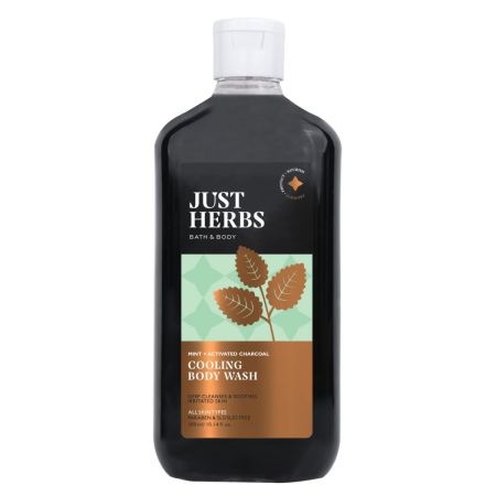 Just Herbs Deep Cleansing Cooling Body Wash with Mint and Activated Charcoal for Men and Women 300 ml