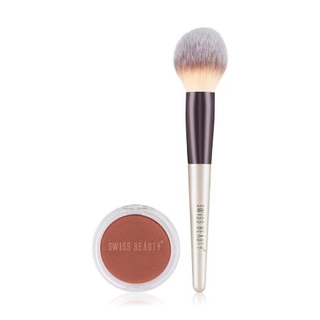 Swiss Beauty Let me Blush Blusher and Power Brush - Combo