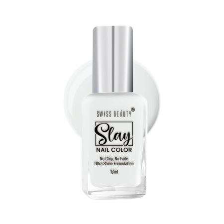 Swiss Beauty Slay Nail Color | Glossy Finish, Long Lasting Nail Paint| Chip resistant, Quick drying Nail Polish | Shade- Creamy Nude, 25Ml