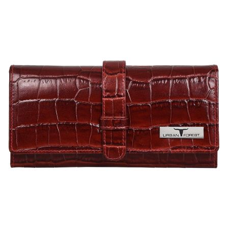 URBAN FOREST Danny Dark Red Leather Wallet for Women