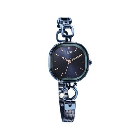 Titan Raga Delight Blue Dial Analog Metal Strap Watch for Women-NS2693QM01/NT2693QM01