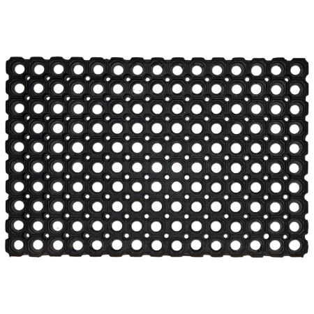 Onlymat Drainage Rubber Anti-Fatigue, Durable, Non-Slip Entrance Rubber Rug for Indoor and Outdoor Use Door Mat, Set of 3 (45 x 75 cm) Black