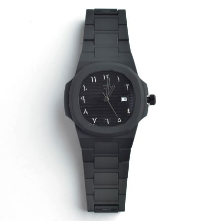 EIGHT KUWAIT Polycarbon Black Arabic watch