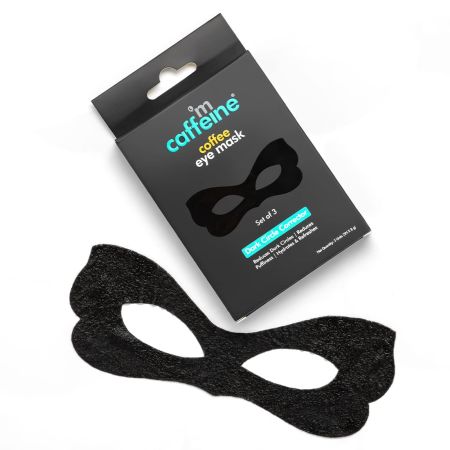 mCaffeine Coffee Eye Mask for Dark Circles Reduction with Vitamin C, Caffeine & Hyaluronic Acid | 2x Hydration & Puffiness Reduction | Cooling Concentrated Serum Eye Sheet Mask | Pack of 3 | 8g X 3