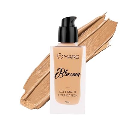 MARS Blossom Soft Matte Full Coverage Foundation For All Skin Types Lotion For All Skin Types|Blendable&Buildable|Flawless Base For Face Makeup(30 Ml)(05-Buff),Pack Of 1
