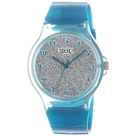 Zoop by Titan Glitter Quartz Analog Grey Dial Polyurethane Strap Watch for Kids-26030PP05W