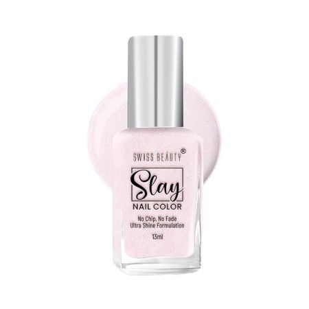 Swiss Beauty Slay Nail Color | Glossy Finish, Long Lasting Nail Paint| Chip resistant, Quick drying Nail Polish | Shade- French Pink, 25Ml