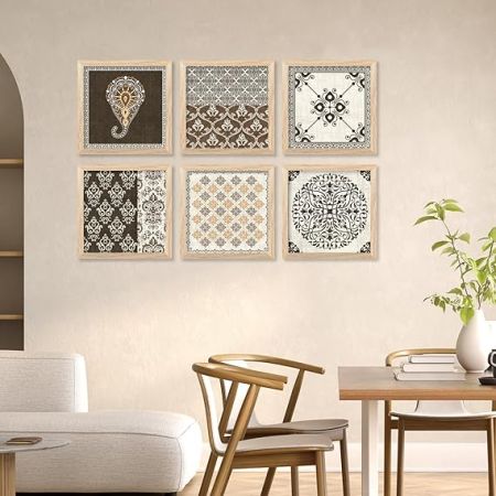 kotart Premium Digital Madhubani Art Paintings with Frame for Home Decor - Traditional Indian Painting for Wall Decoration (10x10 inch, Painting 12)