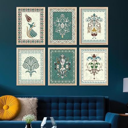kotart - Traditional Set Of 6 (Art 9, (13X17 inch), Framed)