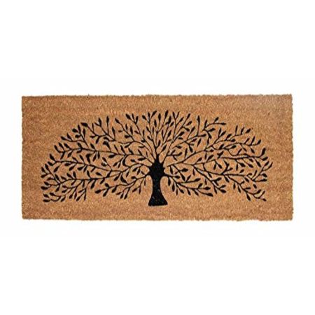 Onlymat Coco Coir Door Mats for Home Entrance & Office, Thick Non Slip PVC Back Front Doormat for Indoor Outdoor Patio (120cm x 40cm, Black & Beige)