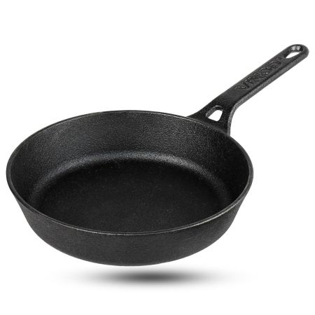Vinod Legacy Pre Seasoned Cast Iron/Loha Frypan - 24 cm | Naturally Non Stick Skillet Pan for Frying | 100% Pure | Toxin Free, Enamel Free | Rust Proof | Gas Base