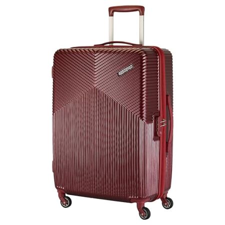 American Tourister Georgia Spinner Polycarbonate (Pc) 55 Cm Small Red Cabin Hard 4 Wheel Suitcase/Trolley Bag