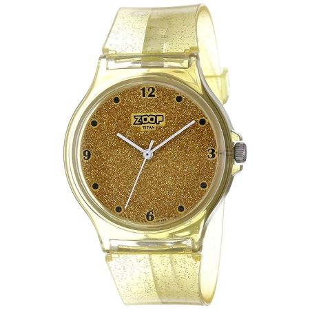 Zoop by Titan Glitter Quartz Analog Yellow Dial Polyurethane Strap Watch for Kids-26030PP01W
