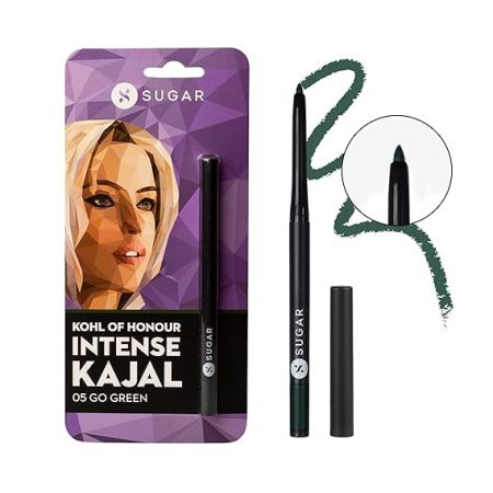 SUGAR Cosmetics Kohl of Honour Intense Matte Kajal | Upto 12 hrs | Long Lasting, Smudge Proof & Waterproof | Twist Up Kajal Pencil | Paraben Free - Go Green