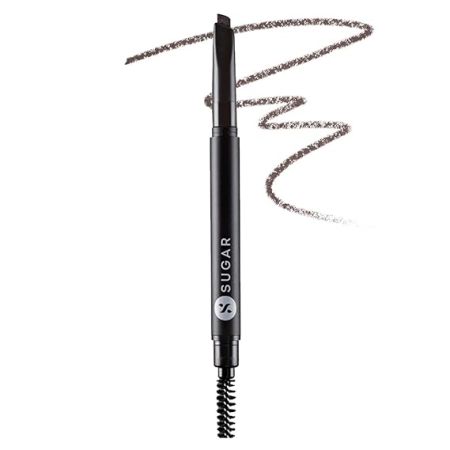 SUGAR Cosmetics Arch Arrival Brow Definer | Brow Pencil with Spoolie | Lasts Upto 12hrs | Pigmented Eyebrow Pencil |Long Lasting & Natural Finish | 3.5gm | Grey Brown