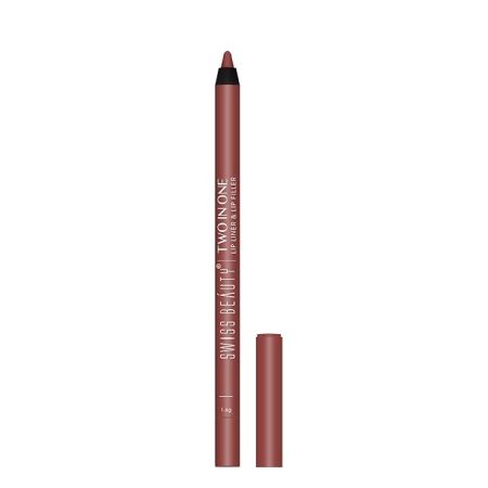 Swiss Beauty 2-In-1 Creamy Matte Lip Liner + Lip Filler | Smudgeproof and waterproof | Shade- Hazelnut, 1.6g