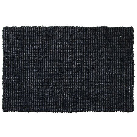 Onlymat Black Jute, Anti Slip, Runner Rug Eco-Friendly Handwoven Meditation Carpet for Bedside Living Room Home Decor 60 x 90 cm