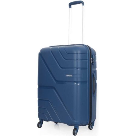 American Tourister Upland Spinner 68 Cms Polypropylene Hardsided Medium Check-In Luggage|Speed_Wheel 8 Wheel Suitcase|Trolley Bag, Marine Blue, 60 Centimeters
