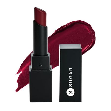 SUGAR Cosmetics Nothing Else Matter Longwear Matte Lipstick | Lasts Up To 8+ Hours| 100% Vegan | 3.2gm - 14 Red Herring (Raspberry Pink, Reddish Pink)