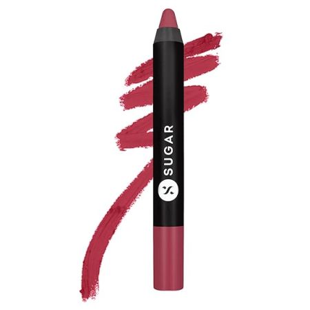 SUGAR Cosmetics Matte As Hell Crayon Lipstick with Sharpner | Smudgeproof | Lasts Upto 8+ Hrs | 2.8gm - 28 Honey Rider