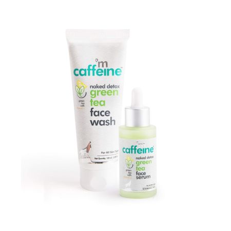 mcaffeine Green Tea Day Hydration Routine | Vitamin C | Dirt Removal, Hydration | Face Wash, Face Serum | All Skin | Paraben & SLS Free (Pack of 2)