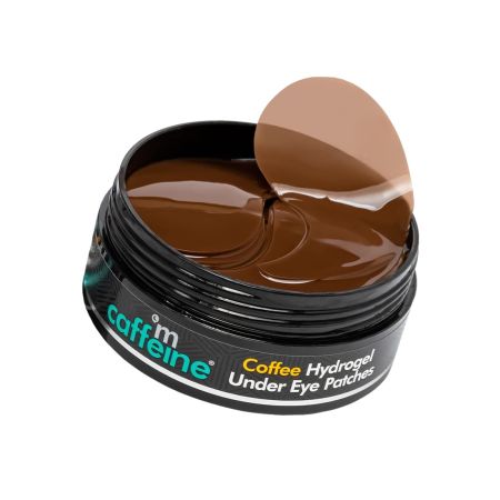 mCaffeine Coffee Hydrogel Under Eye Patches for Dark Circles | Cooling Under Eye Patch Mask with Caffeine & Hyaluronic Acid for Instant Hydration & De-Puffing | 15 Pairs