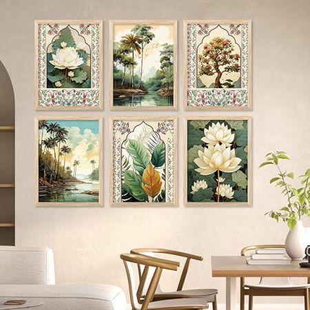kotart traditional wall paintings for home decor paintings wall hanging frames with glass, HD digital prints with frmaes Size - (10x13, J)