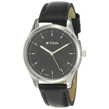 Titan Workwear Black Dial Women Watch With Leather Strap-NS2639SL01/NT2639SL01
