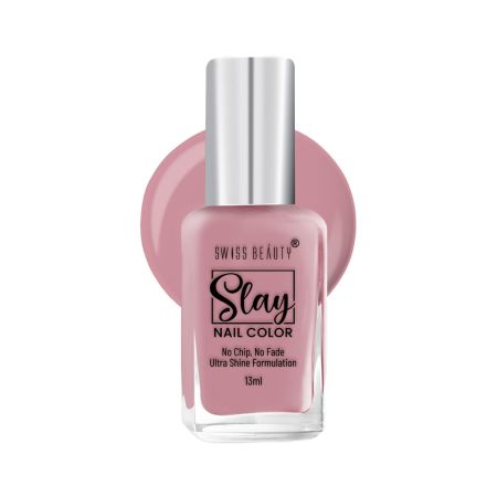 Swiss Beauty Slay Nail Color | Gossy Finish, Long Lasting Nail Paint| Chip resistant, Quick drying Nail Polish | Shade- Lavender Love, 13ml