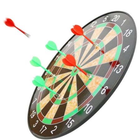 Cable World Indoor and Outdoor Magnetic Score Dartboard Kit with 6 Soft Darts (17 Inch, Multicolour)