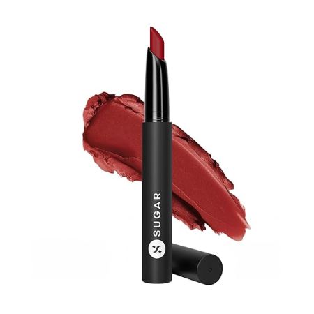 SUGAR Cosmetics Matte Attack Lipstick for Women | Transferproof & Smudgeproof | Lasts upto 12hrs | Enriched With Jojoba Oil | 2gm - Maroon Vibe