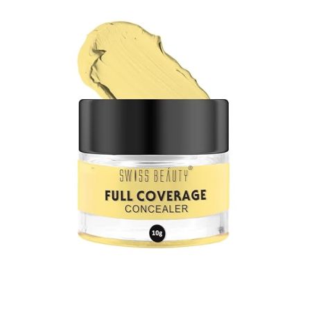 SWISS BEAUTY Full Coverage Matte Creamy Concealer For Combination Skin, Face Makeup, Yellow Corrector, 15Gm, Pack Of 1