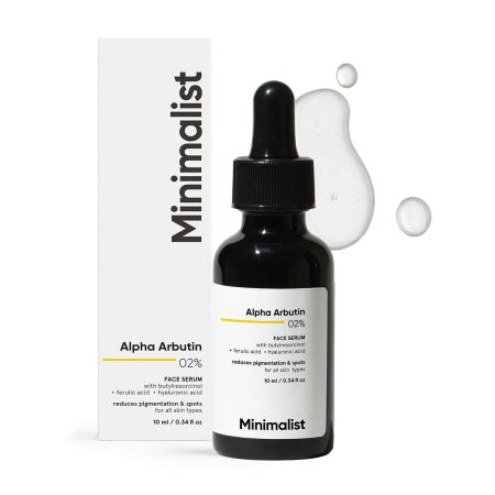 Minimalist Dark Spots Removal Serum with 2% Alpha Arbutin for Hyperpigmentation | Suitable for All Skin Type | Face Serum for Blemishes, Acne Marks & Tanning with Hyaluronic Acid & Butylresorcinol | For Women & Men | 30 ml