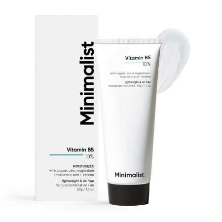 Minimalist Dehydrated Skin Moisturizer with 10% Vitamin B5 for Oily & Acne-Prone Skin | Oil-Free Hydration & Formula for Damaged Barrier Repair | Fast-Absorbing & Non-Sticky Lightweight Winter Cream For Women & Men | Fragrance-Free | 50 grams

